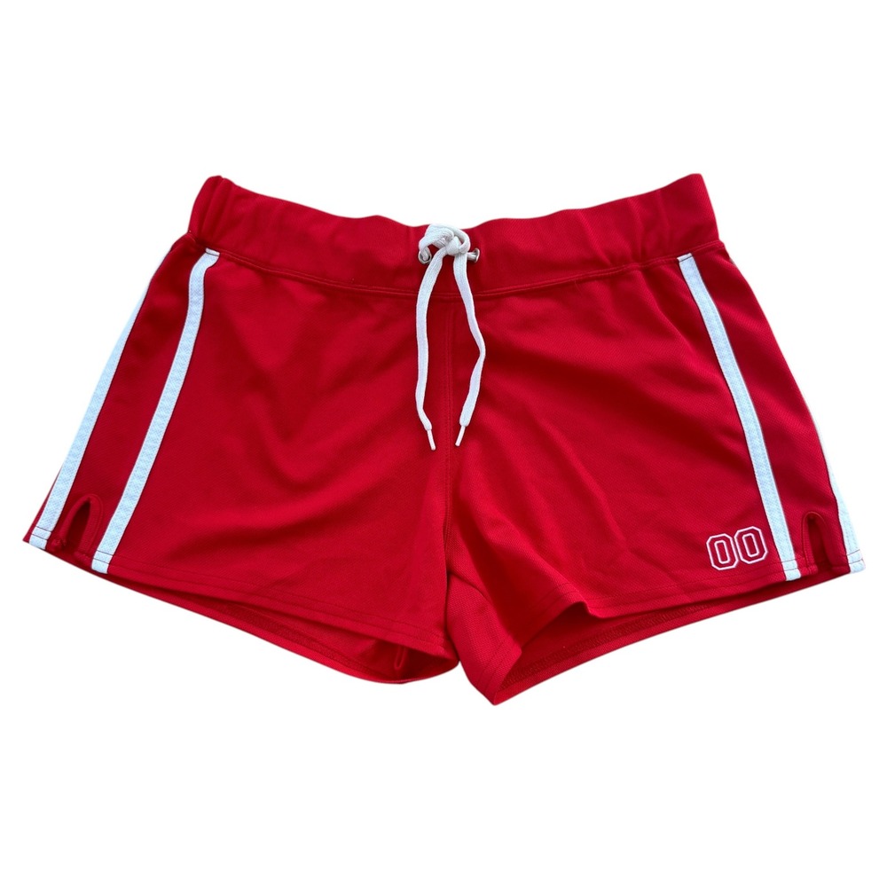 Miken Vintage Athletic Shorts Y2K Varsity Track Dolphin Gym Red Large 90s